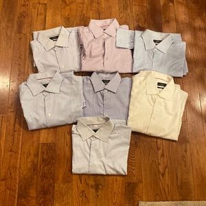 7 Eton top quality dress shirts sz 16 Slim non-iron, retail $1820!!